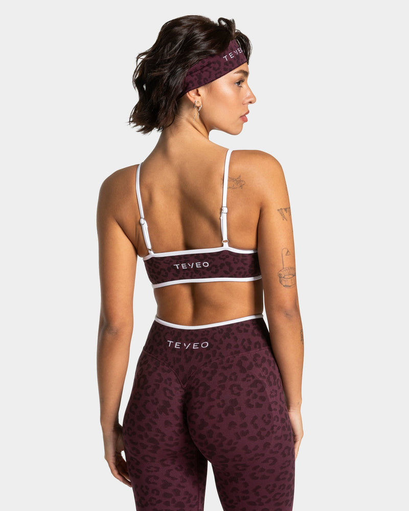Brassière Contrastline « léopard Merlot »