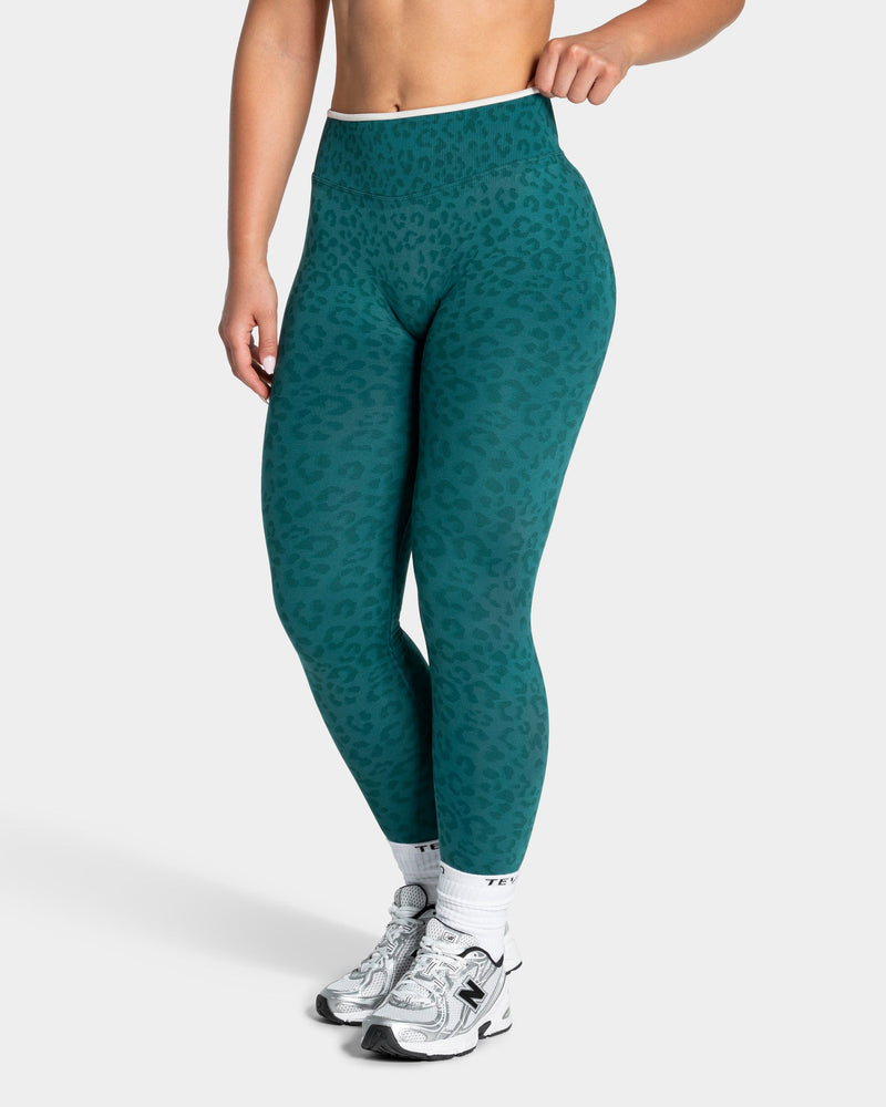 Legging Sculpt Scrunch Contrastline « Léopard Petrol »