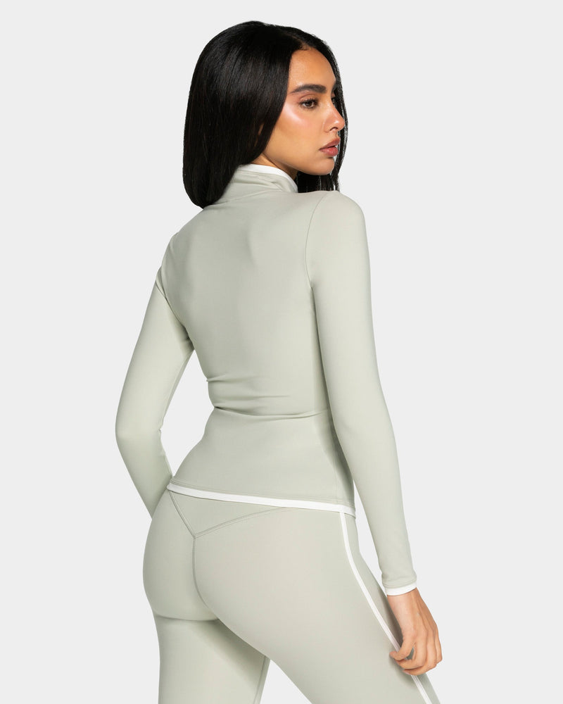 Veste de sport zippée sculptante Soft « Pistache »