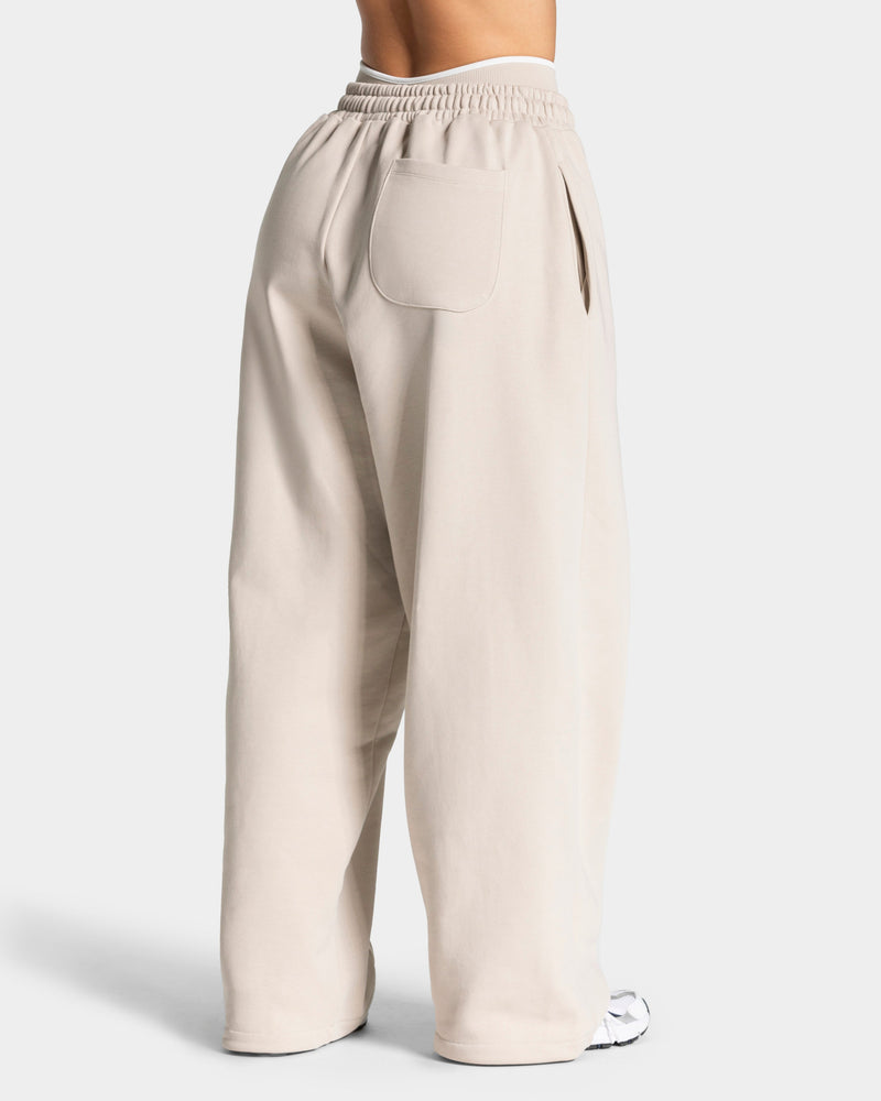 Pantalon de jogging Wide Leg Contrastline « Cream »