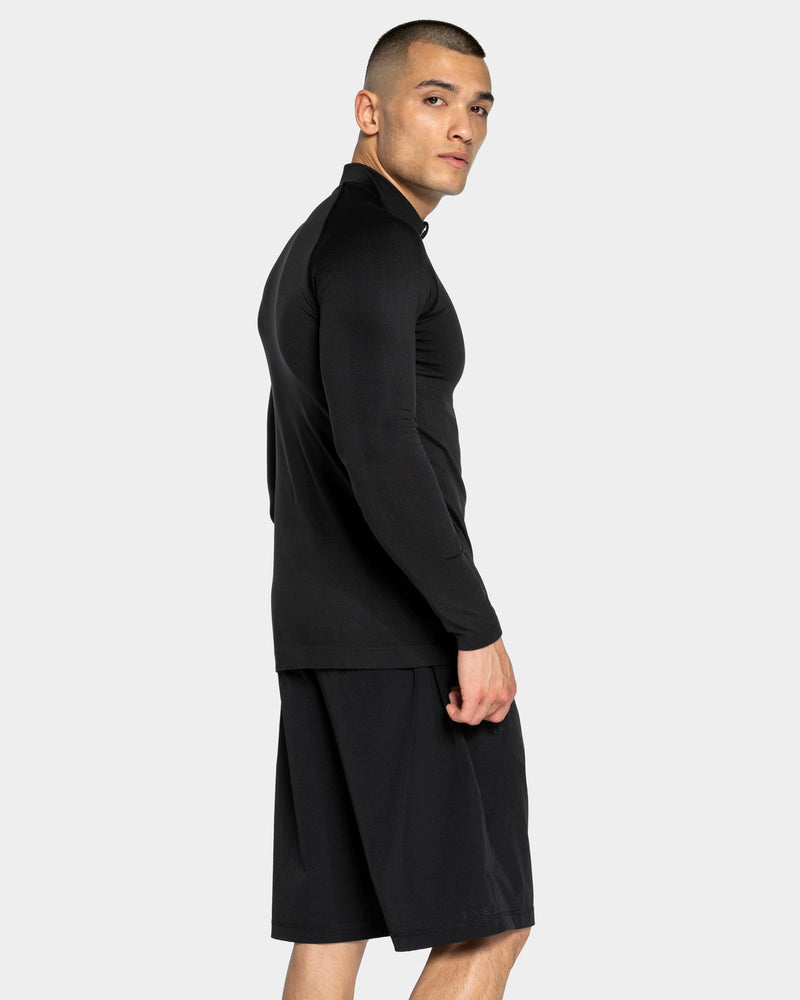 Haut à manches longues demi-zippé Workout sans coutures « noir/anthracite »