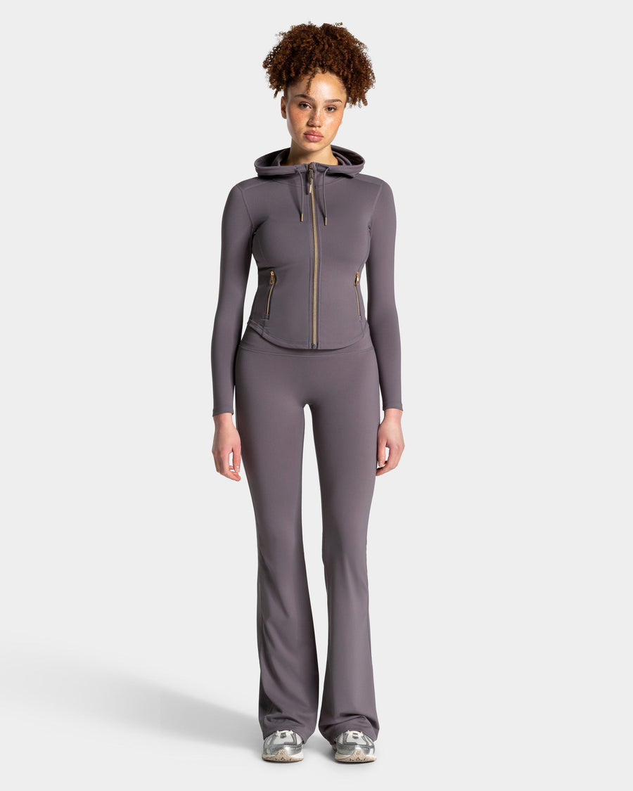 Veste de sport zippée sculptante à capuche Allrounder « graphite/dorée »