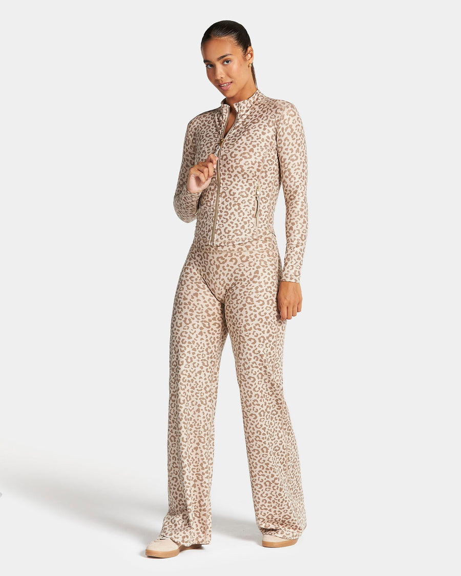 Veste de sport zippée sculptante Allrounder « Léopard Dune »