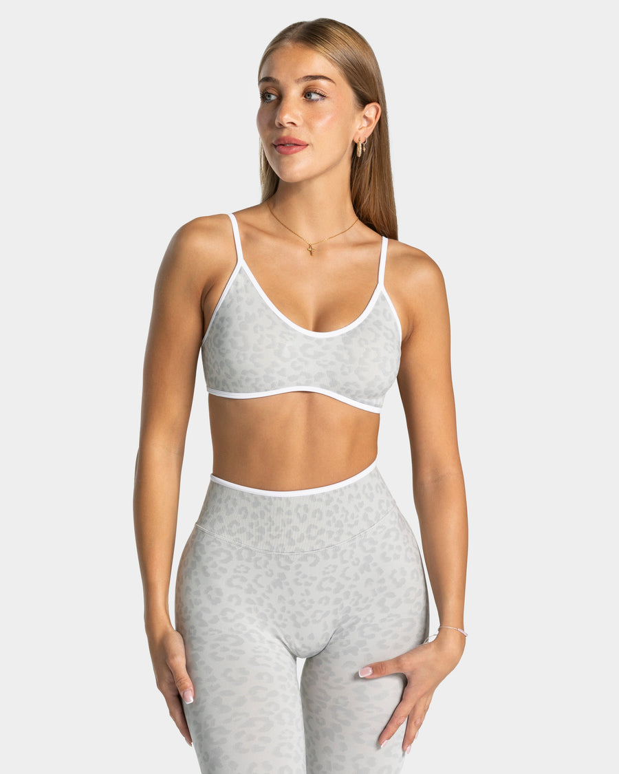 Brassière Contrastline « léopard gris clair »