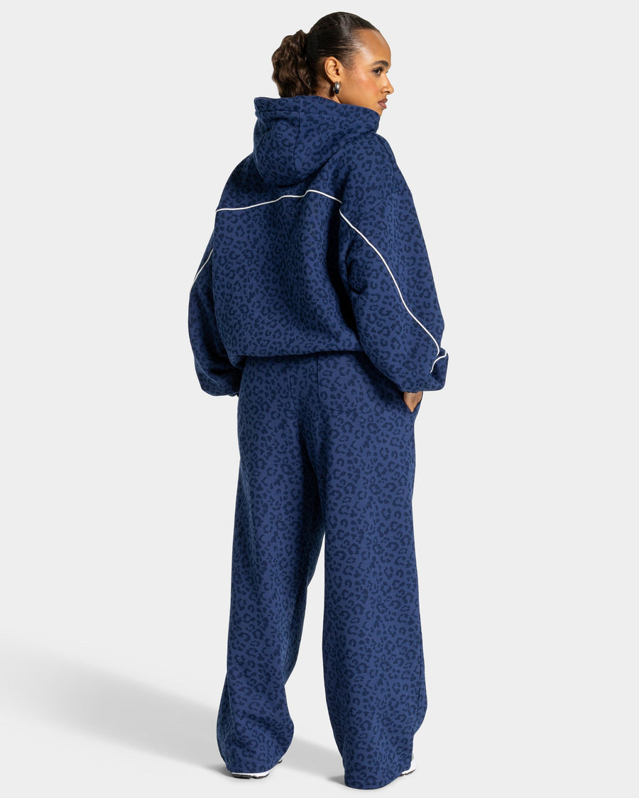 Sweat à capuche Contrastline « Léopard bleu foncé »