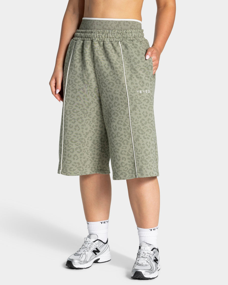 Jort oversize Contrastline « Léopard kaki »