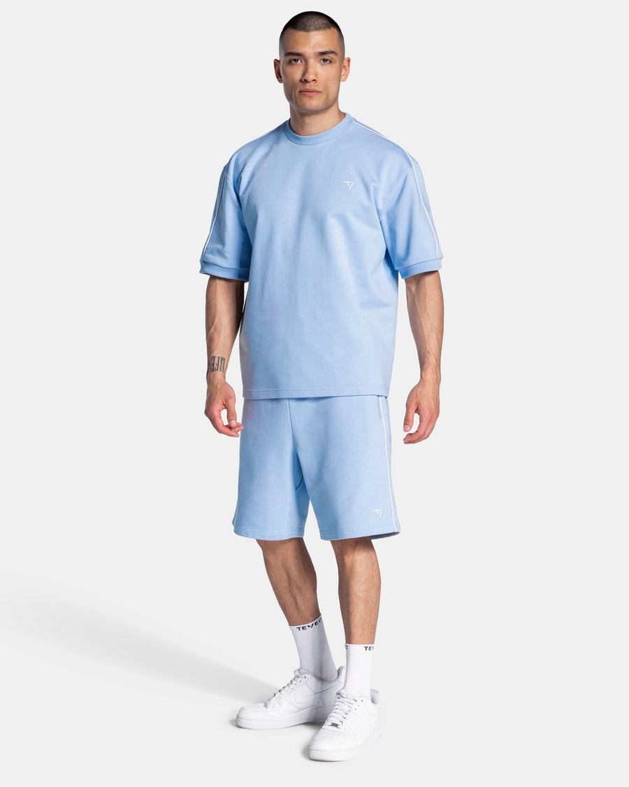 T-shirt oversize Contrastline « bleu layette »