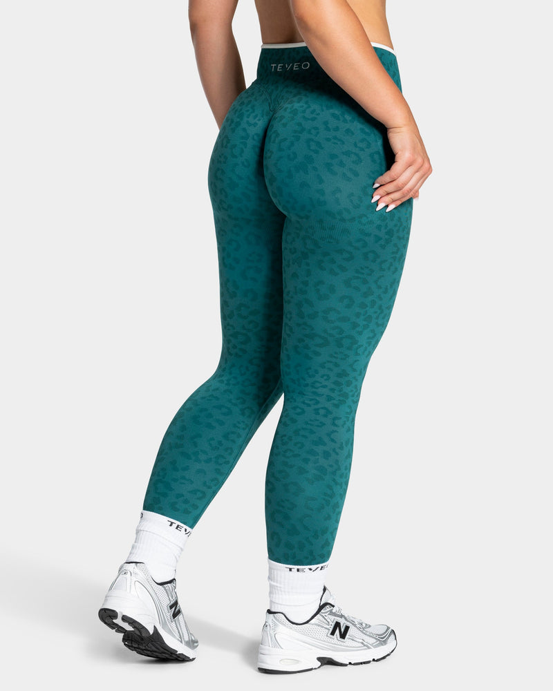Legging Sculpt Scrunch Contrastline « Léopard Petrol »