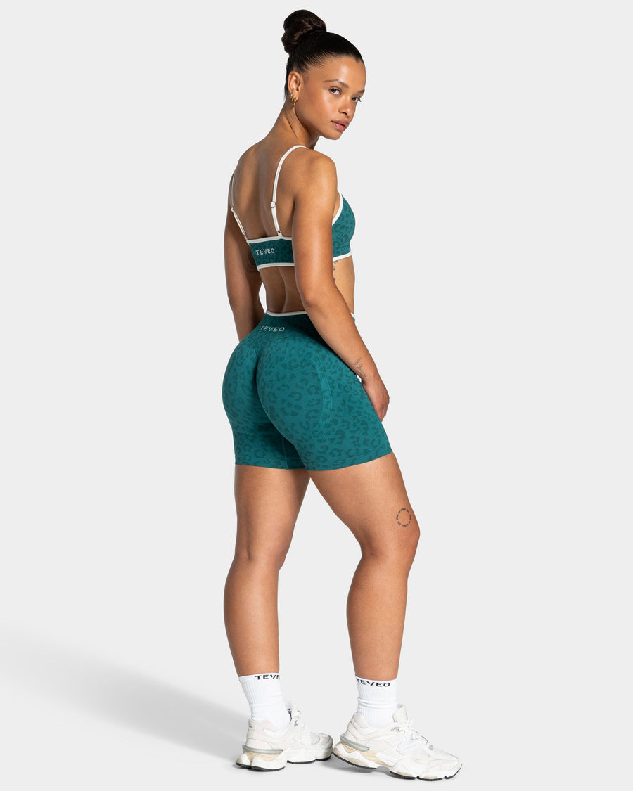 Short Sculpt Scrunch Contrastline « Léopard Petrol »