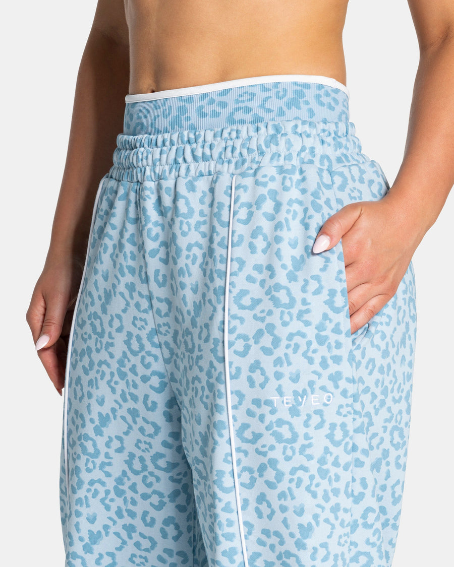 Pantalon de jogging Wide Leg Contrastline « Léopard bleu layette »