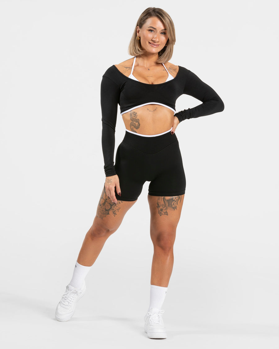 Short Contrastline Sculpt scrunch « noir »