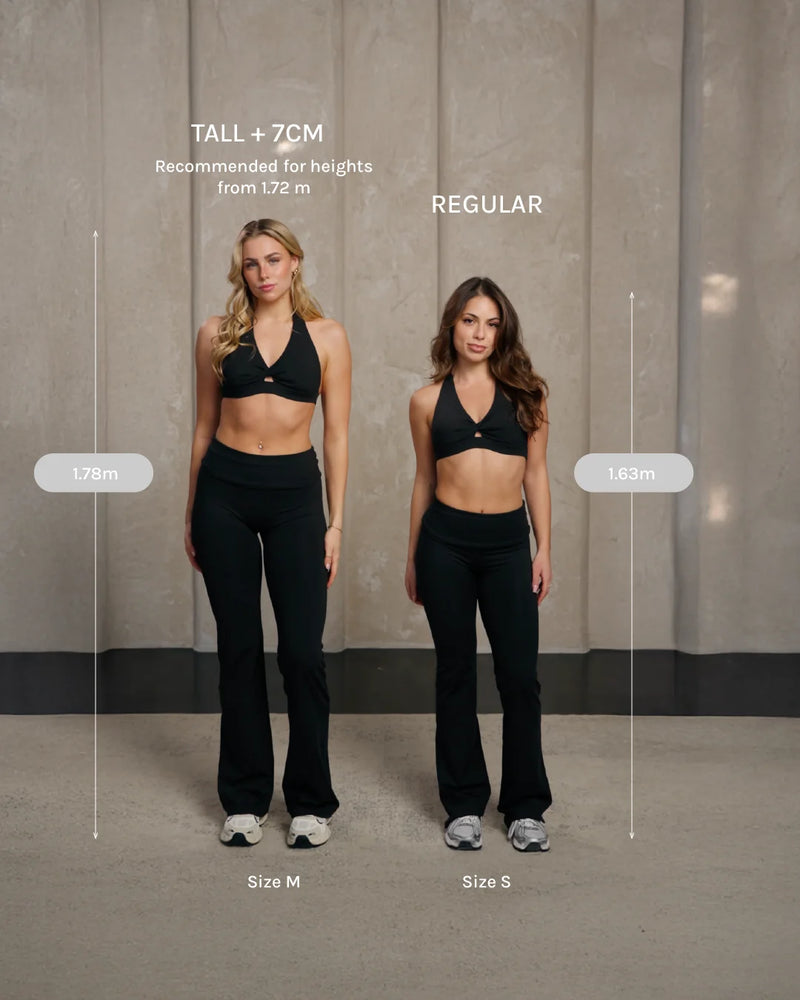 Legging évasé à coupe longue Mellow Fold Over « Cream »