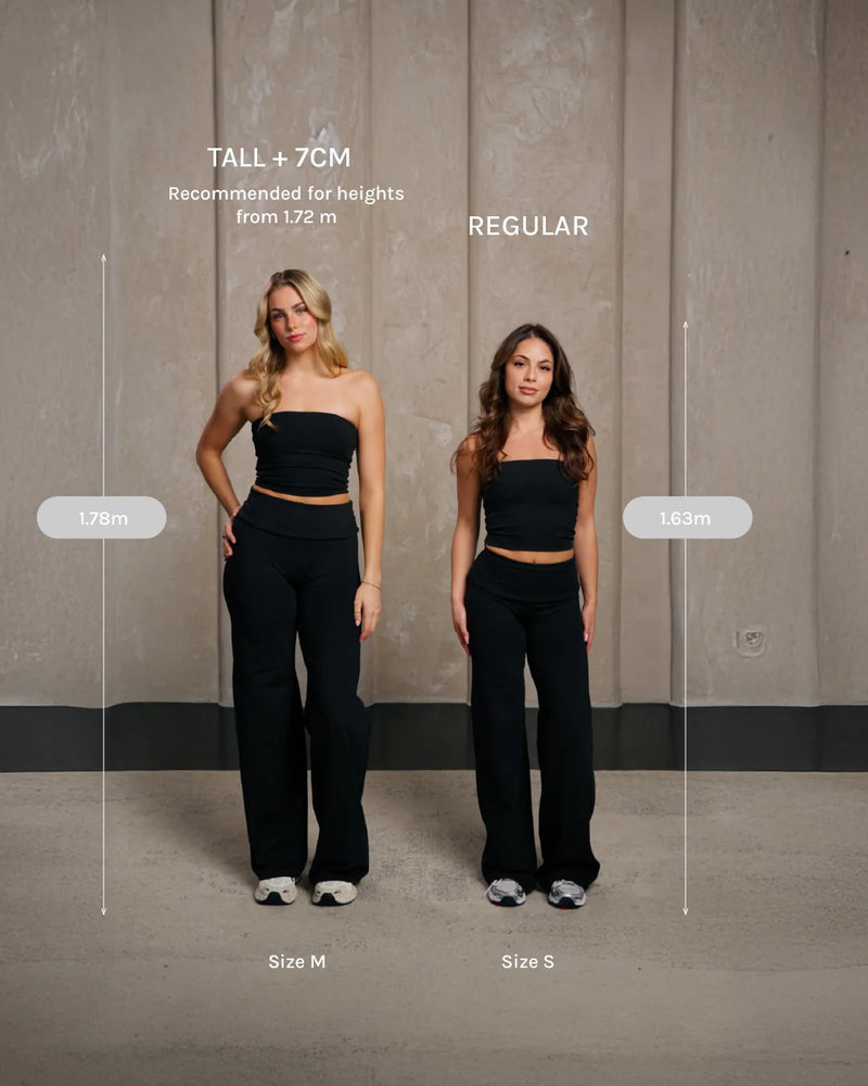 Pantalon à jambe droite et coupe longue Mellow Fold Over « kaki »
