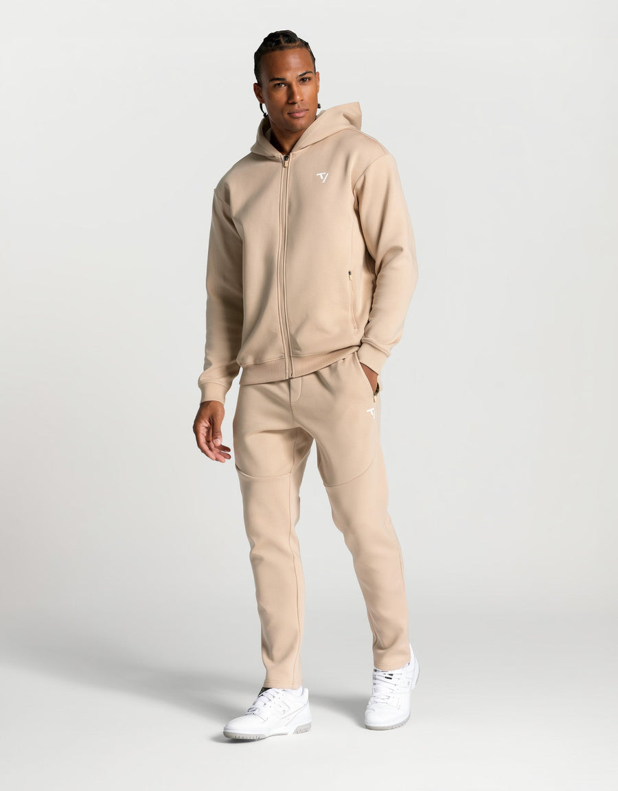 Sweat à capuche zippé Prime « beige »