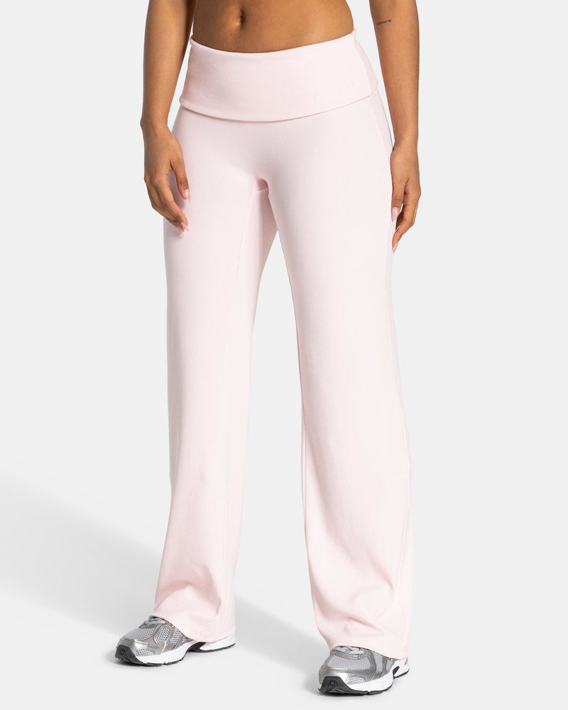Pantalon côtelé à jambe droite longue Soft Foldover « Blossom »