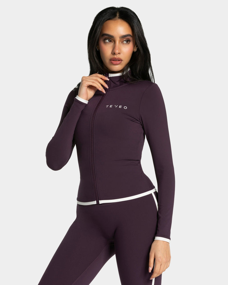 Veste de sport zippée sculptante Soft « Blackberry »