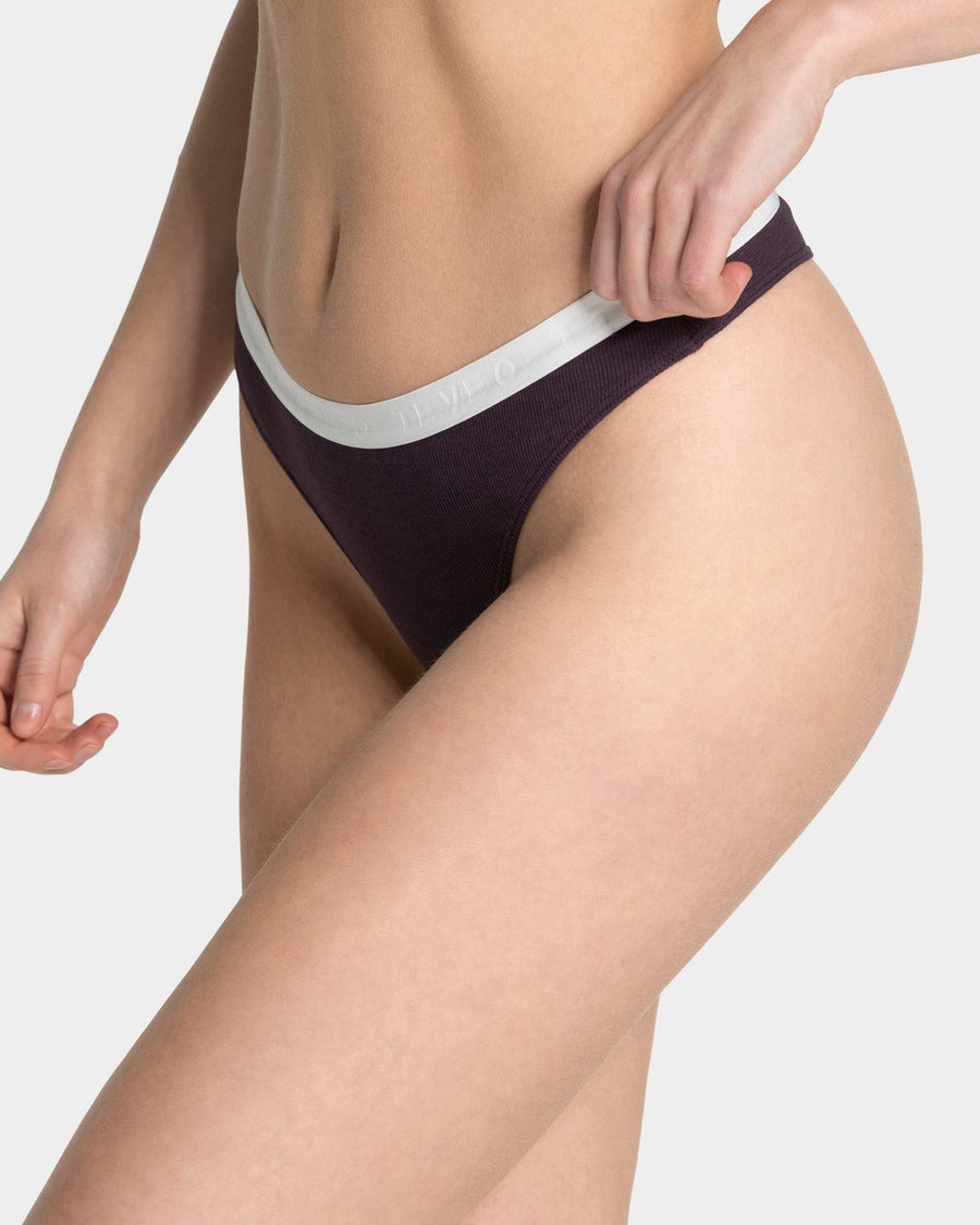 Tanga côtelé Soft « Blackberry »