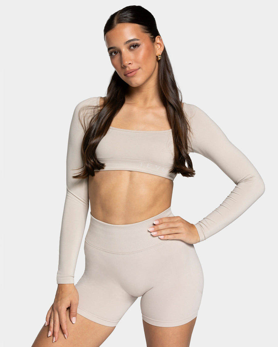 Haut à manches longues Backless Femme « cream »