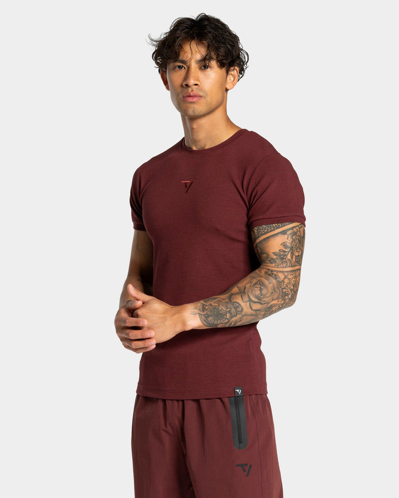 T-shirt côtelé Workout « merlot »