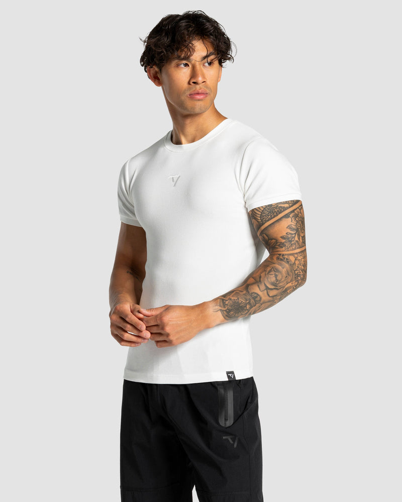 T-shirt côtelé Workout « blanc »