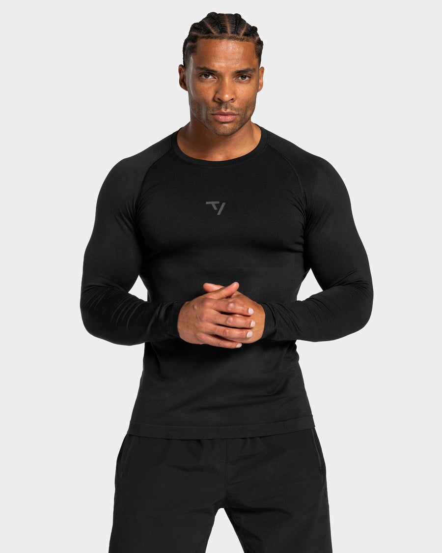 Haut à manches longues Workout sans coutures « noir/anthracite »